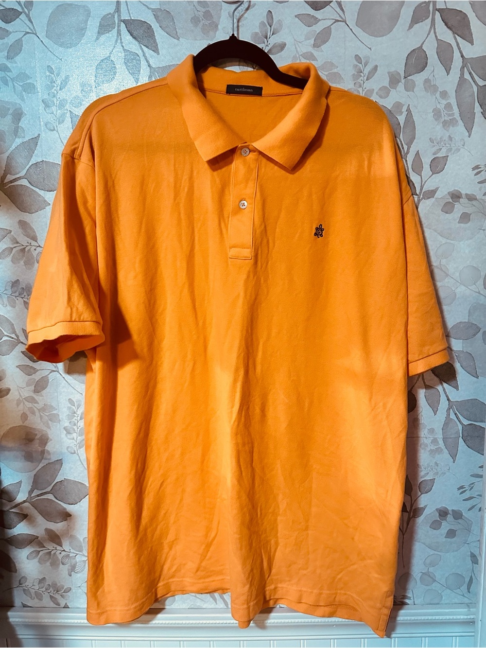 Turtelson Orange Short-Sleeve Polo with Embroidered Logo 2X